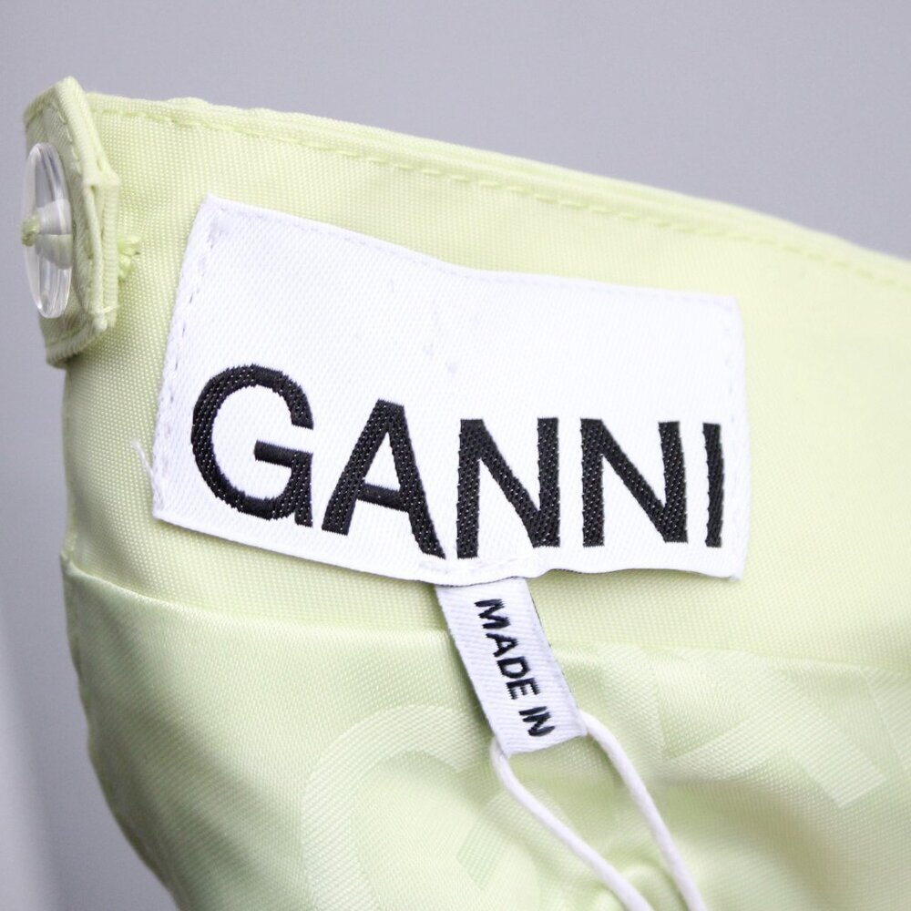 Ganni Lily Green Green Floral Embroidered Crop Tank Top Size 42 / Large US NWT - Picture 5 of 10